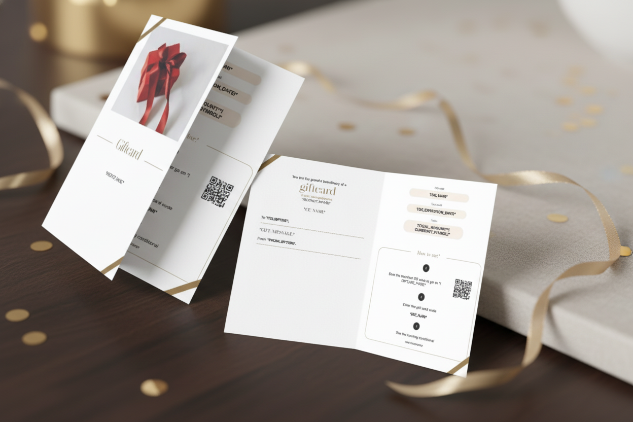 Carte cadeau imprimée